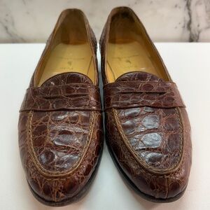 Classic Polo Ralph Lauren 1980’s Crocodile Pattern Leather Loafers for Men 9-1/2